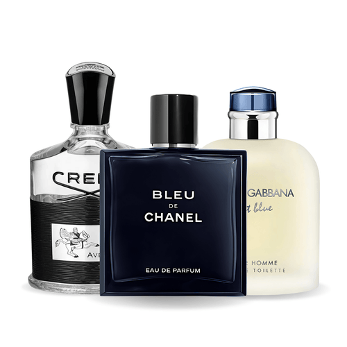 Pachetto promozionale 3 Bleu de Chanel, Creed Aventus, Light Blue Dolce & Gabbana 100ml