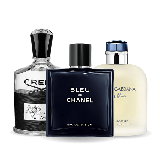 Pachetto promozionale 3 Bleu de Chanel, Creed Aventus, Light Blue Dolce & Gabbana 100ml
