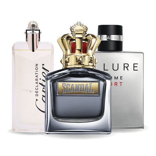 Pachetto promozionale 3 Allure Homme Sport, Jean Paul Gaultier Scandal, Cartier Declaration 100ml