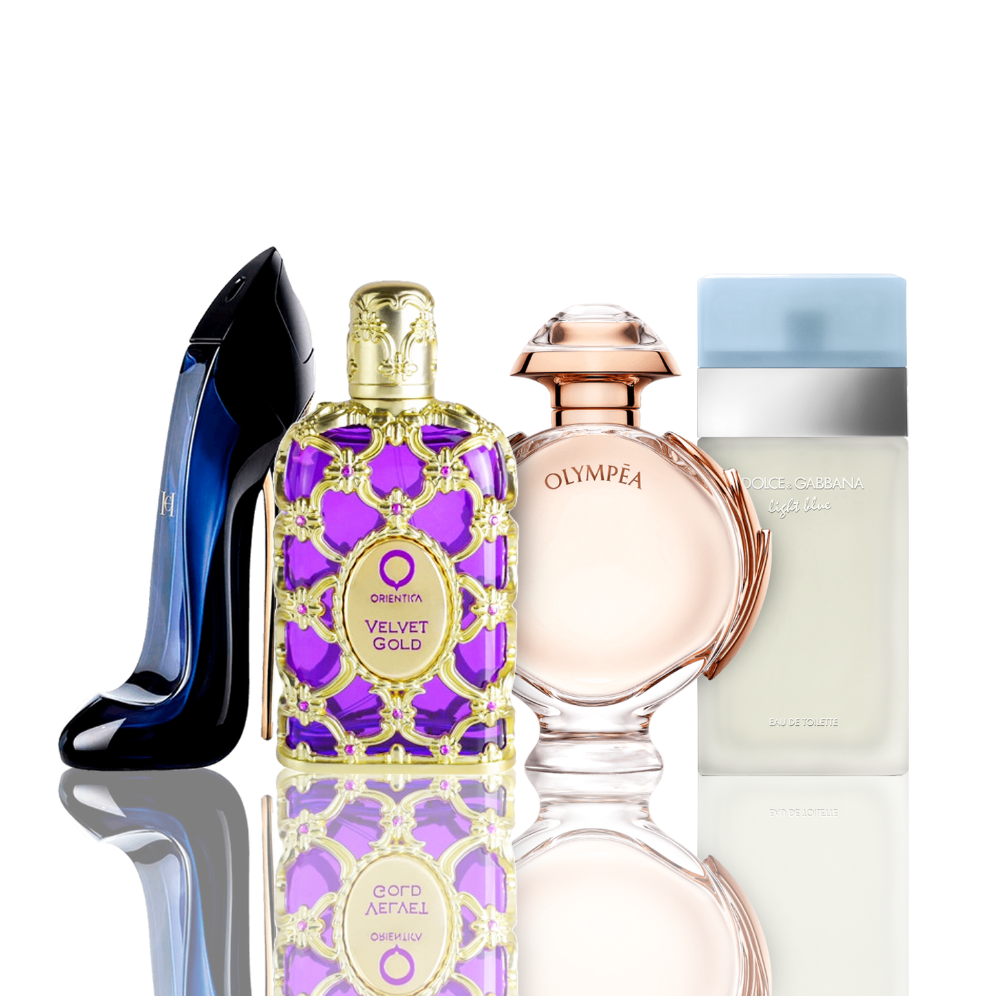 Pachetto 4 Profumi - Light Blue + Orientica Velvet Gold + Good Girl + Olympea 100ML Light Blue 100ML
